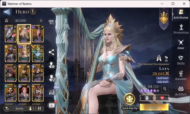 Watcher of Realms Accounts Global 60xx|Power 600k 2 Lord(Morrigan Laya)|4k Di image 4