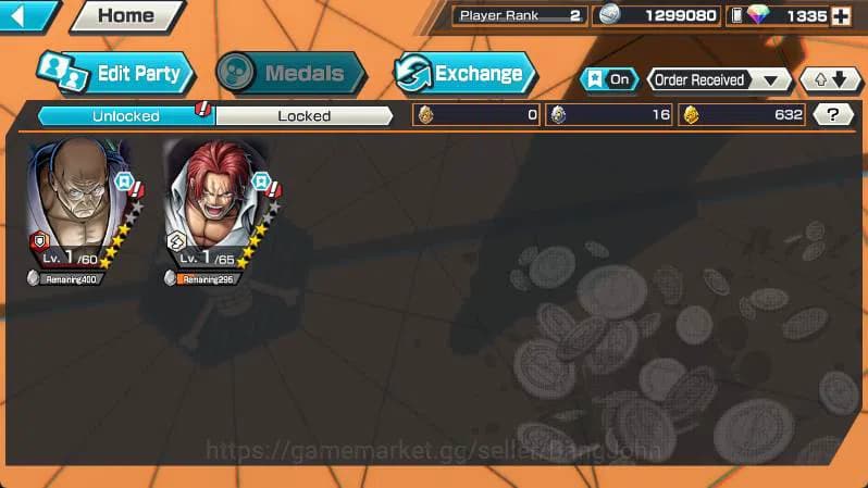 One Piece Bounty Rush Accounts GLOBAL | 2 EX | RD 1335 | Nusjuro, Shanks | Log Ba image 3