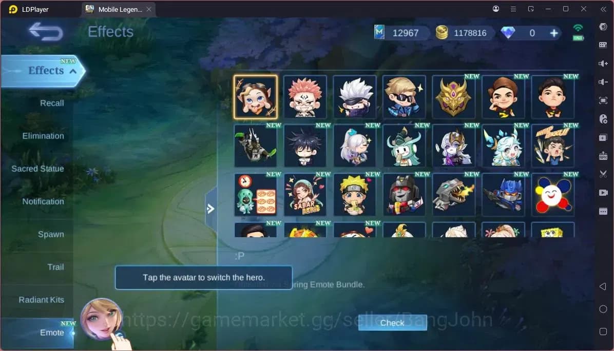Mobile Legends: Bang Bang Accounts GLOBAL Hero 132 Skin 476|Legend Gusion,Lunox|JJK X image 11