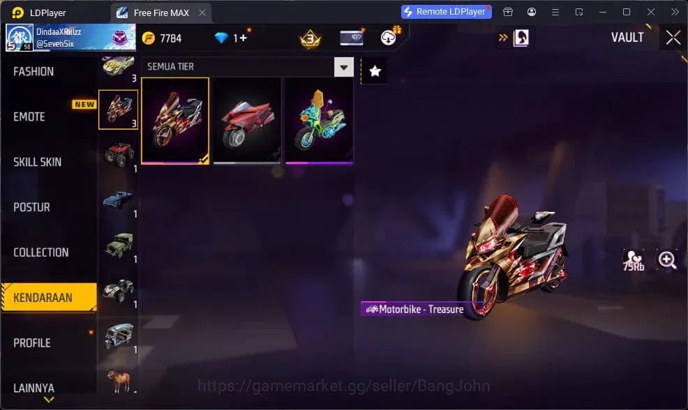 Free Fire Accounts Indonesia | Vault 190 | EVO GROZA-BANG! | Bundle B image 10