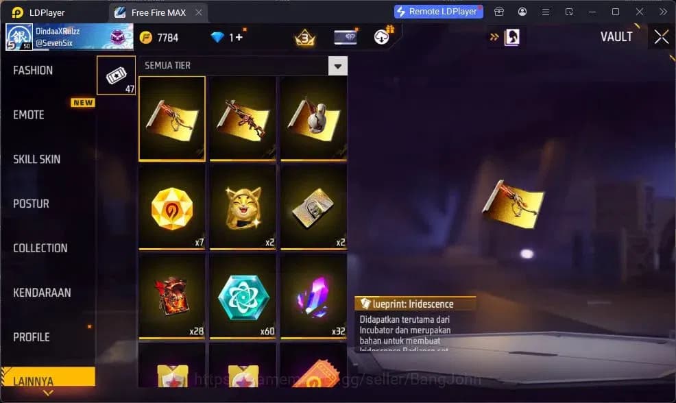 Free Fire Accounts Indonesia | Vault 190 | EVO GROZA-BANG! | Bundle B image 9