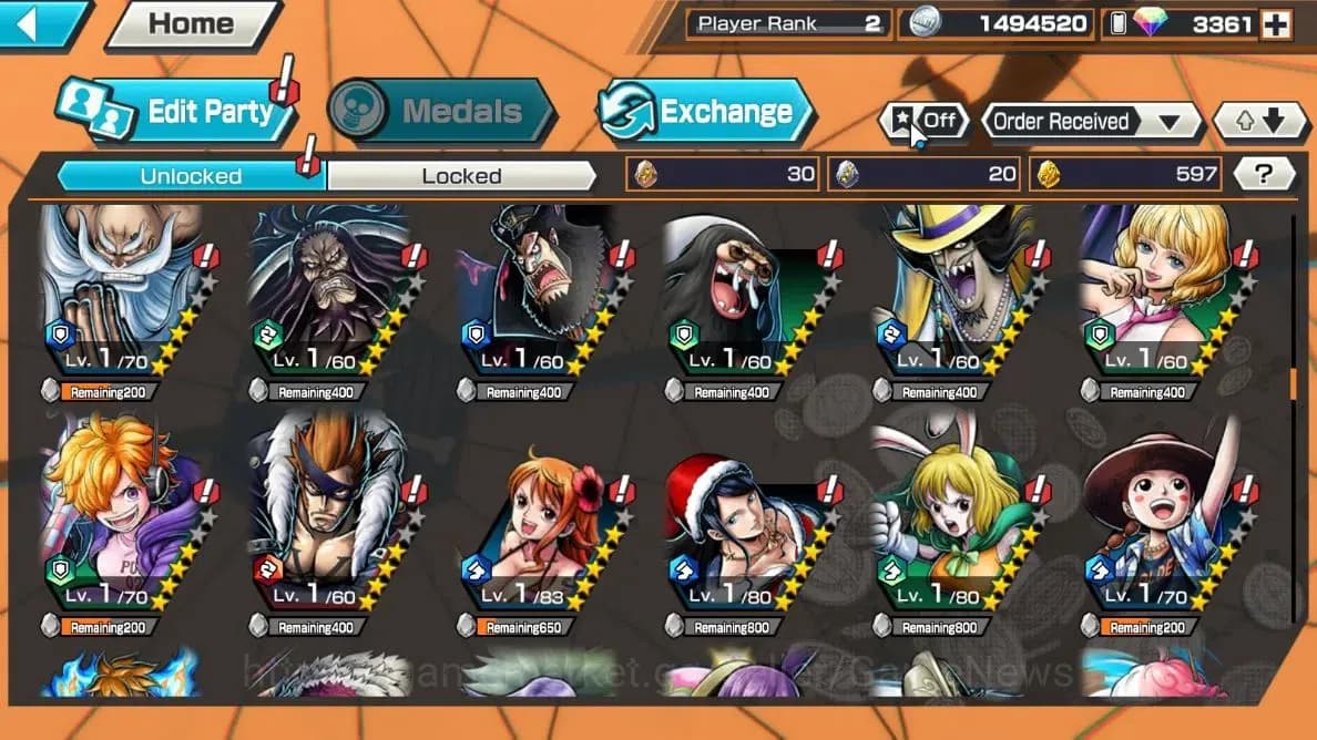 One Piece Bounty Rush Accounts Global| Starter |Ready Gacha 3,3K Rainbow Diamond| image 5