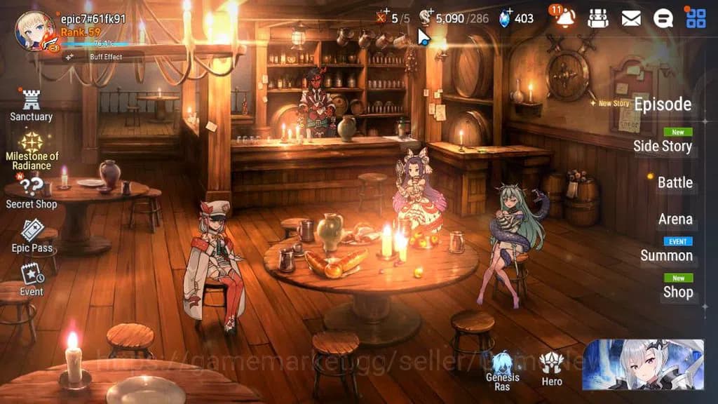 Epic Seven Accounts GLOBAL UNVERIF|New Era|10 ML(Salome,LOT Scales,NM image 1