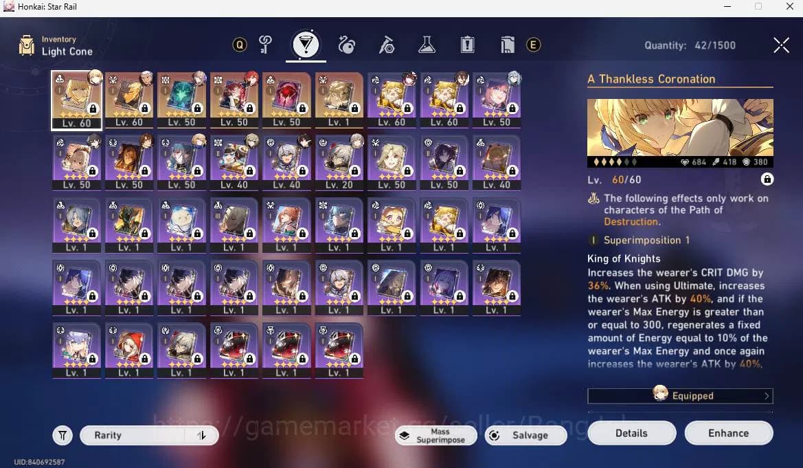 Honkai Star Rail Accounts ASIA|TL 50|5 limit|LC Sign(Archer,Saber),Sparkle E image 4