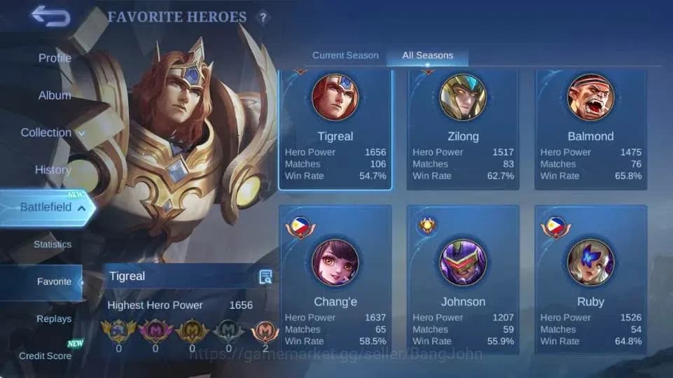 Mobile Legends: Bang Bang Accounts Global Hero 77 Skin 110|CC Natalia|LightBorn TG|M7 image 4
