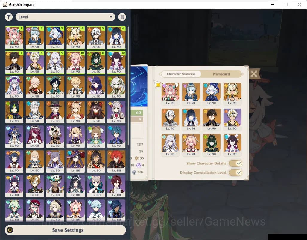 Genshin Impact Accounts ASIA|AR60|19 Limit+10(*5Wep)|(Neuvill,Arlecch)+Sig image 1