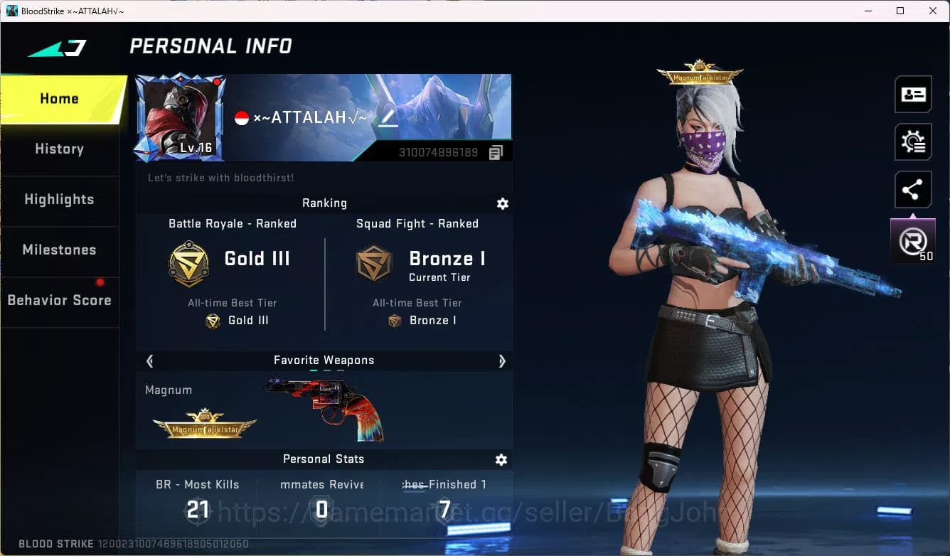 Blood Strike Accounts ASIA|ULTRA=KATYA,SCAR DETAIL CEK SS BS583B image 11