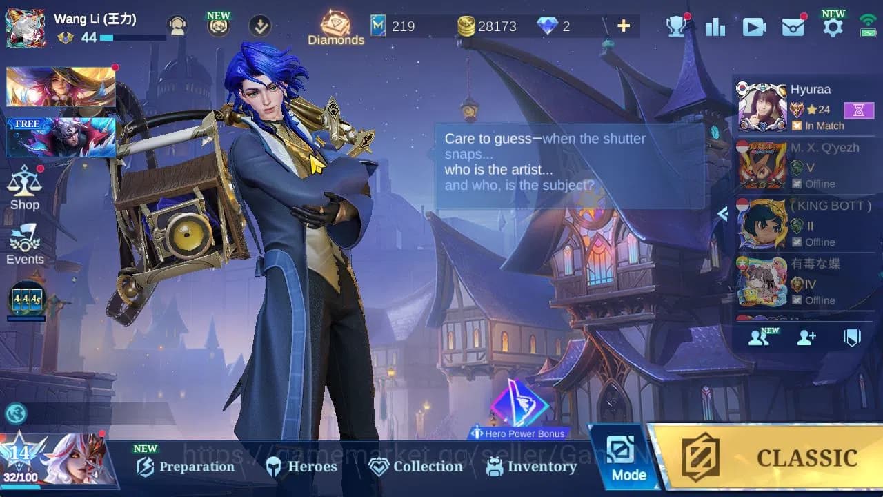 Mobile Legends: Bang Bang Accounts Hero 89|Skin 182|High Glory 58|Prime Granger,LB[Al image 1
