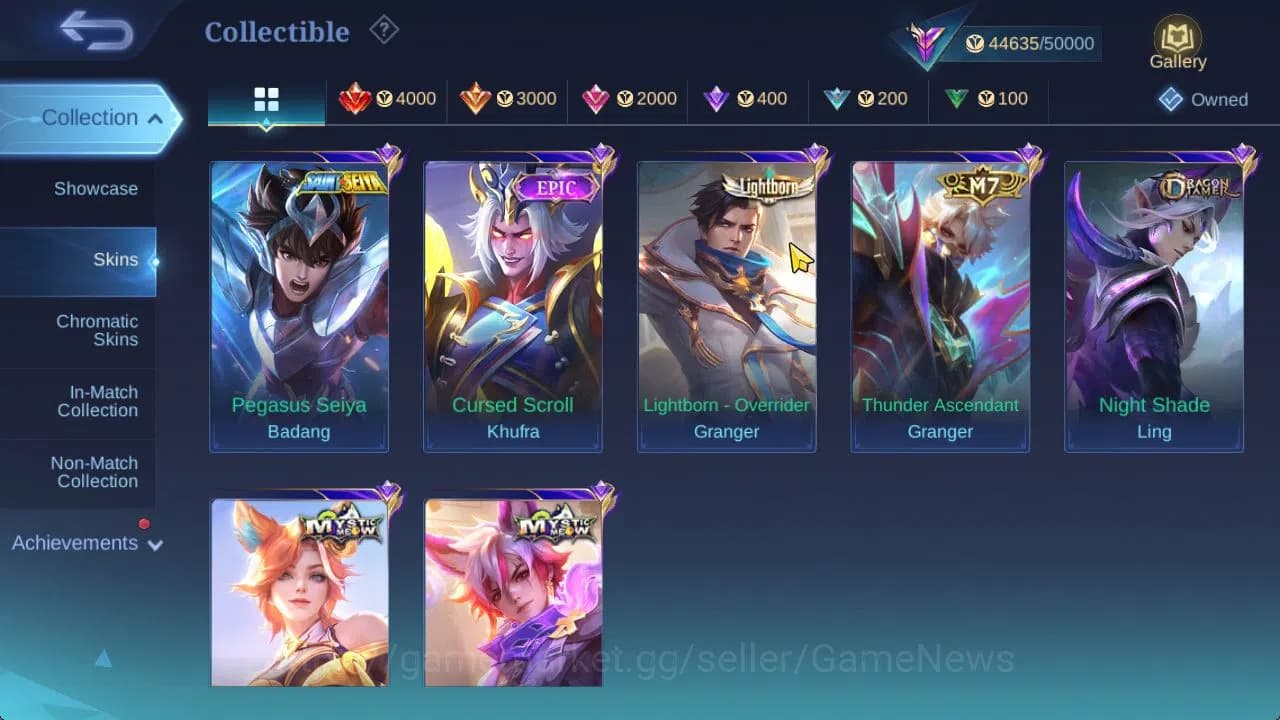 Mobile Legends: Bang Bang Accounts Hero 89|Skin 182|High Glory 58|Prime Granger,LB[Al image 16