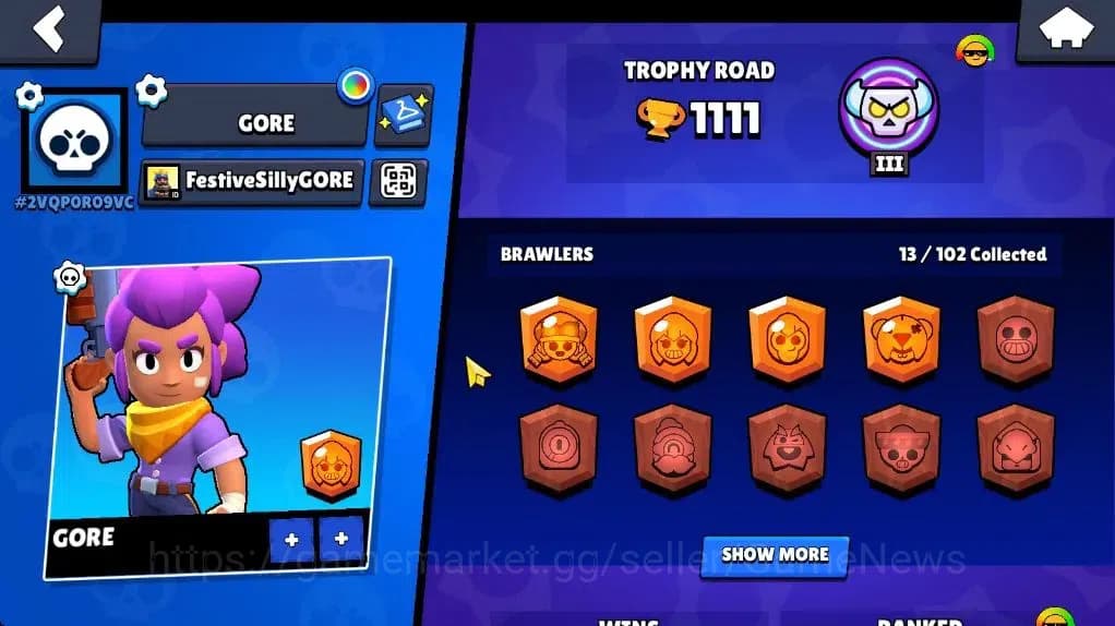 Brawl Stars Accounts 1111 Trophy|13 Brawler 1 Max Lvl (Shelly)|9 Spray image 2
