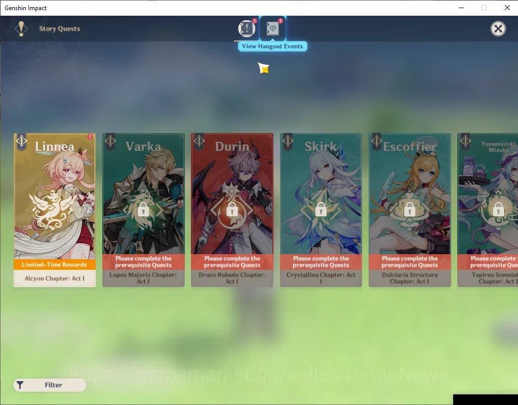 Genshin Impact Accounts ASIA|AR 38|1 Limited+20(4Character)| Durin |Mc Fem image 4