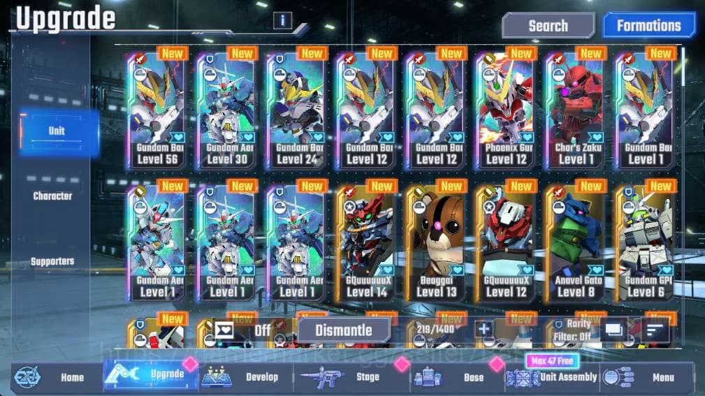 SD Gundam G Generation ETERNAL Accounts GLOBAL Rank 8| DM 12k, UR unit 11, Char 6, supp 3, image 2