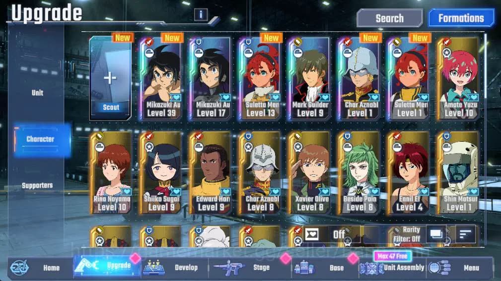 SD Gundam G Generation ETERNAL Accounts GLOBAL Rank 8| DM 12k, UR unit 11, Char 6, supp 3, image 3