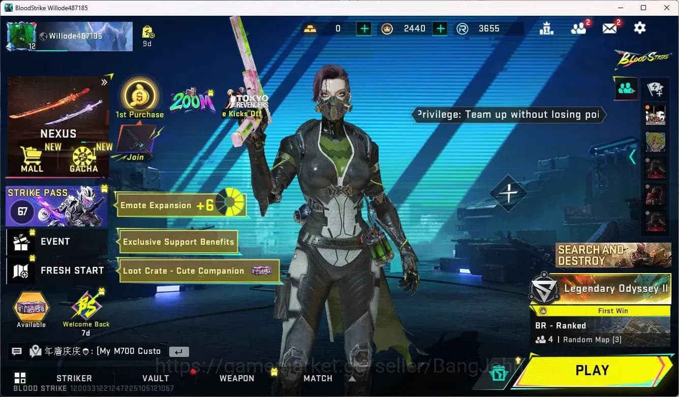 Blood Strike Accounts ASIA | 3 Legendary Skins | Malee Butterflu Knife-S image 1