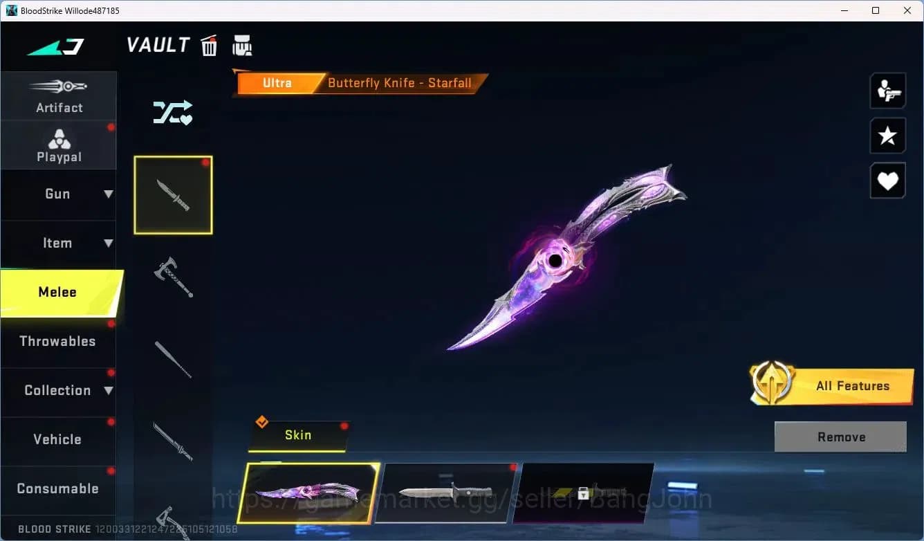 Blood Strike Accounts ASIA | 3 Legendary Skins | Malee Butterflu Knife-S image 11