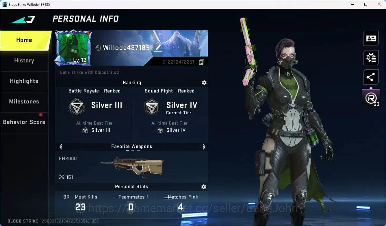 Blood Strike Accounts ASIA | 3 Legendary Skins | Malee Butterflu Knife-S image 2