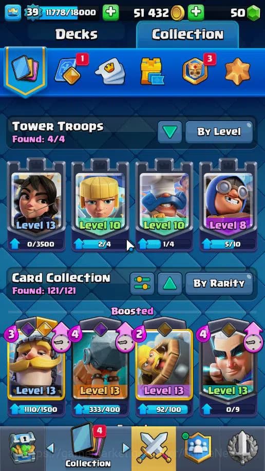 Clash Royale Accounts Lv 39|Trophy 8115|KTL 13|Limited Skin|Total Card 1 image 4