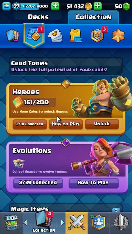 Clash Royale Accounts Lv 39|Trophy 8115|KTL 13|Limited Skin|Total Card 1 image 5