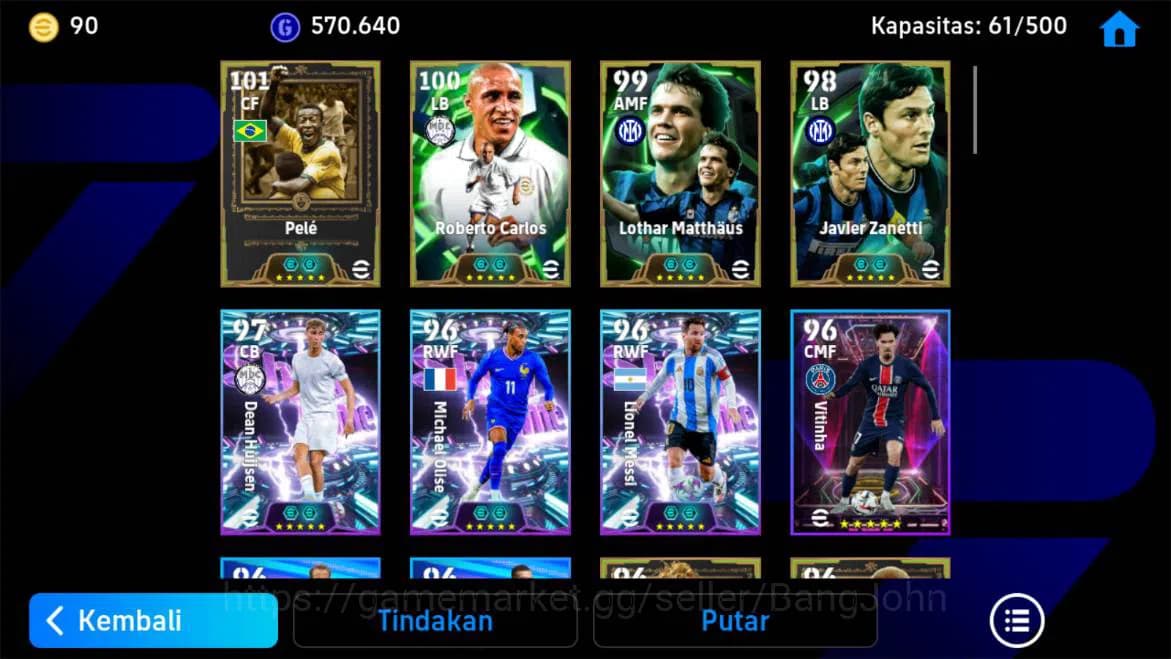 eFootball Accounts power 3160 | legend pele, roberto carlos epic, mat image 2