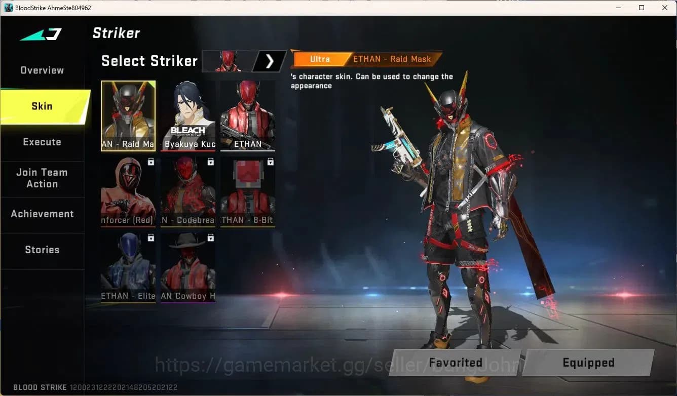 Blood Strike Accounts ASIA | Ultra Striker: ETHAN Raid Mask | BLEACH Bya image 2
