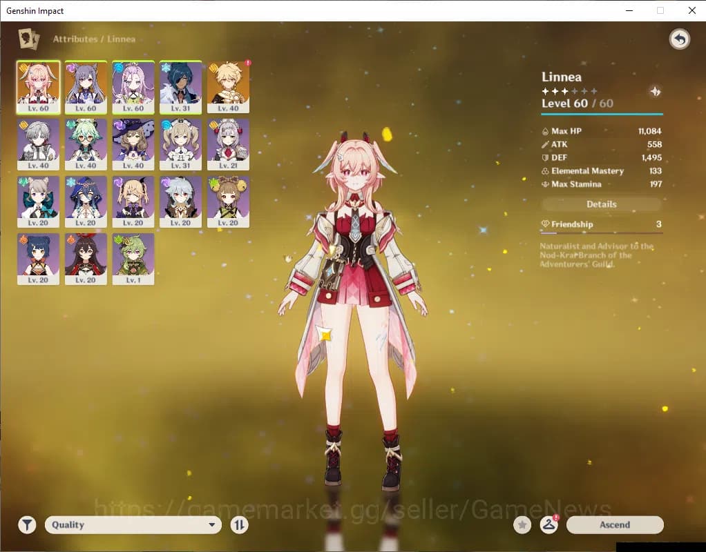 Genshin Impact Accounts ASIA|Starter|AR 35|1 Limited+2(*5Wep)|Linnea+Sign image 3