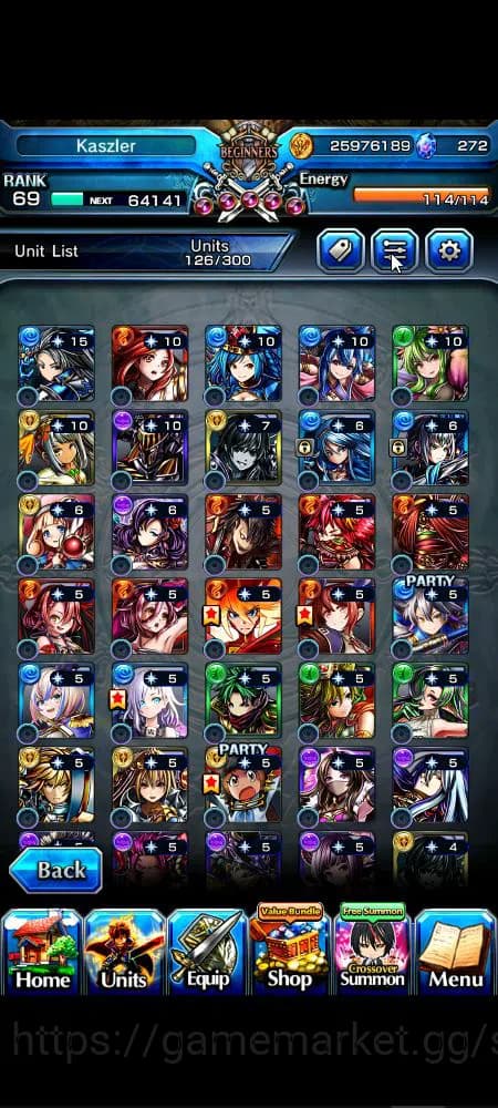 Grand Summoners Accounts Global|Rank 69|272 cc|17 Ascend+4 TW|[Inumuta,Okar image 15
