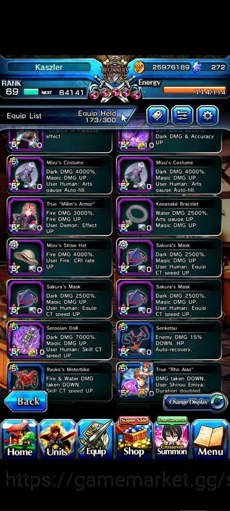 Grand Summoners Accounts Global|Rank 69|272 cc|17 Ascend+4 TW|[Inumuta,Okar image 6