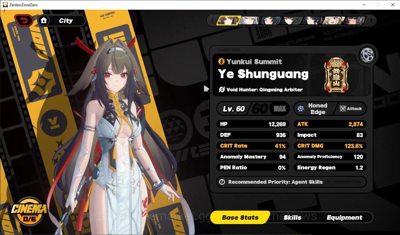 Zenless Zone Zero Accounts EU|IK 56|1,1K Polyc|9 Limit,3 VoidHunter[(Miyabi,Y image 20