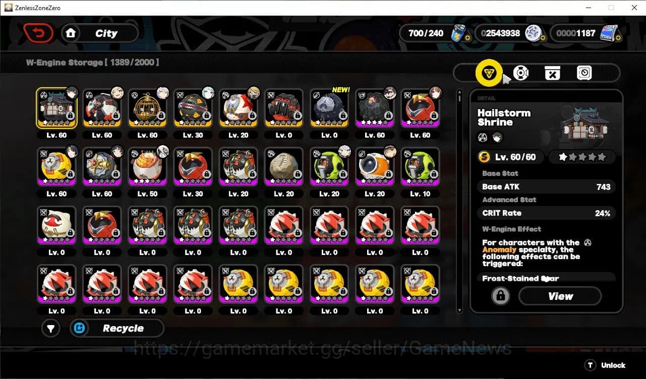 Zenless Zone Zero Accounts EU|IK 56|1,1K Polyc|9 Limit,3 VoidHunter[(Miyabi,Y image 9