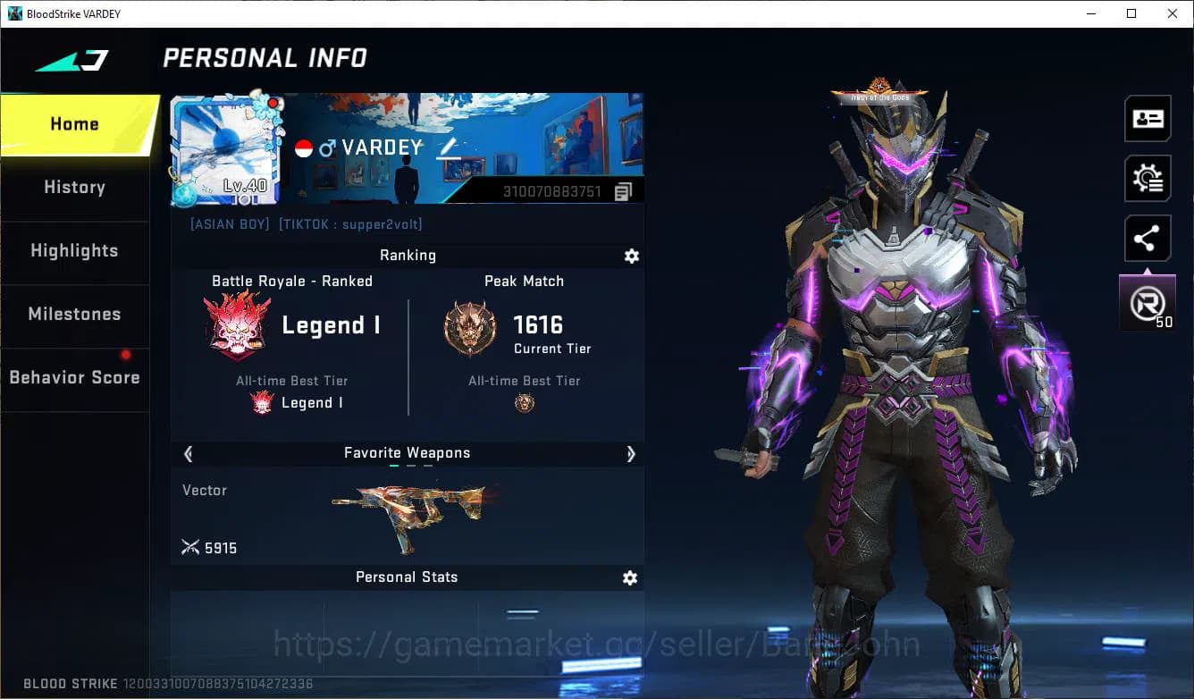 Blood Strike Accounts ASIA|COLLAB=QBZ95,KAR87K,AK47,|LIMITED=AR97|ULTRA= image 19