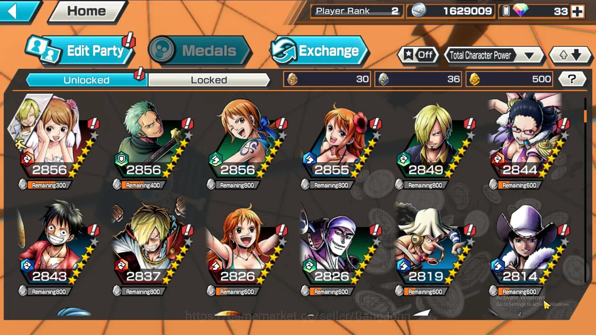 One Piece Bounty Rush Accounts GLOBAL|GF 500|5Ex|Kaido,Kuzan,St Nusjuro,Law,MD Lu image 8