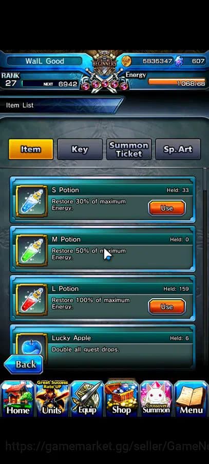 Grand Summoners Accounts Global|Rank 27|1 Sp Art|5 Ascend|WH Fen,Illya,Berw image 2