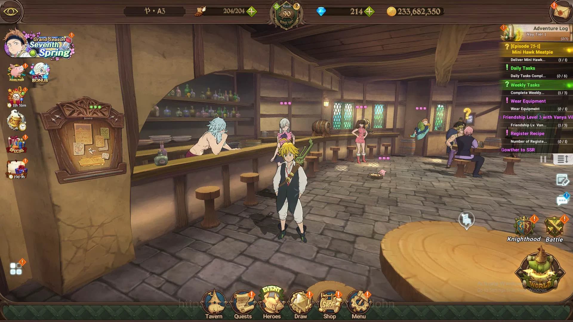 The Seven Deadly Sins: Grand Cross Accounts ASIA|1.1m CC|DM 214|1LR ELizabeth|UR Demon King Me image 1