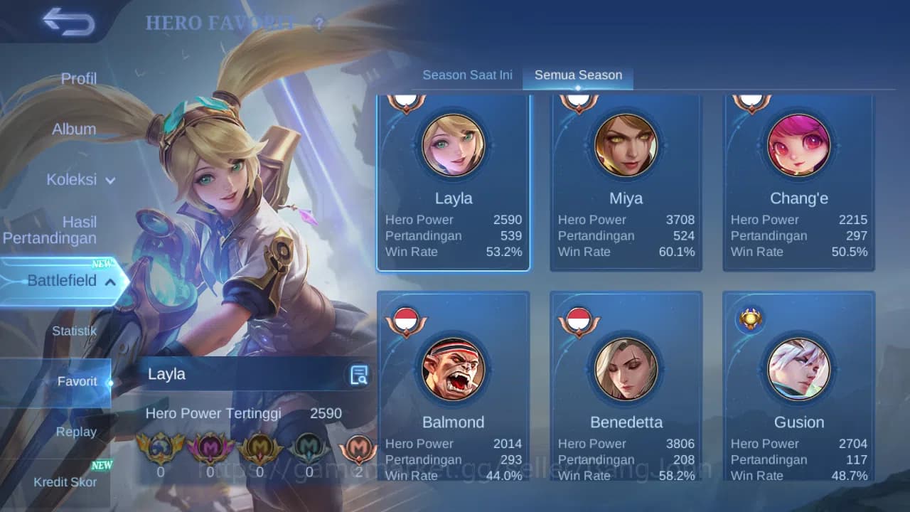 Mobile Legends: Bang Bang Accounts GLOBAL Hero 86 Skin 107 Zodiac Lance | Dtamer Ling image 14