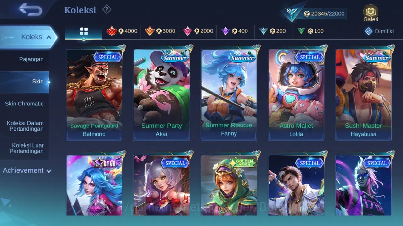Mobile Legends: Bang Bang Accounts GLOBAL Hero 86 Skin 107 Zodiac Lance | Dtamer Ling image 4