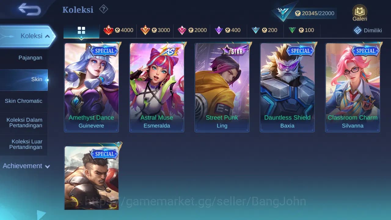 Mobile Legends: Bang Bang Accounts GLOBAL Hero 86 Skin 107 Zodiac Lance | Dtamer Ling image 8
