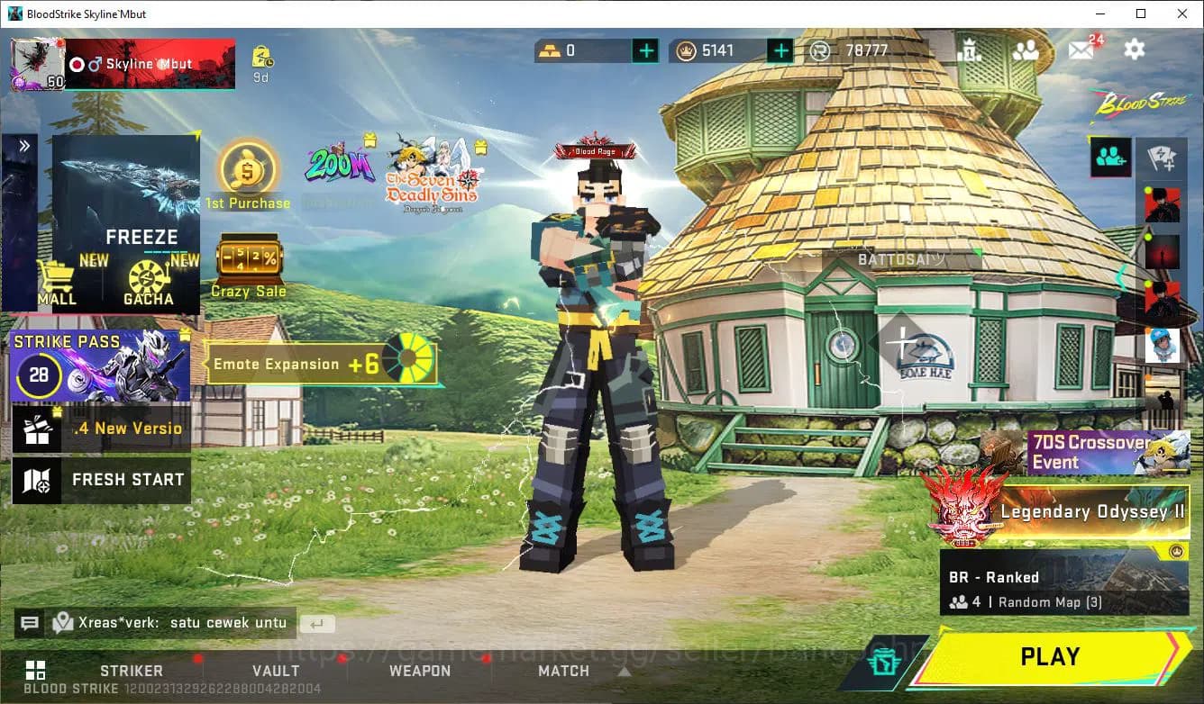 Blood Strike Accounts ASIA|COLLAB=KAR98K,AK47,SCAR,MCX|LIMITED=URB,M700, image 1