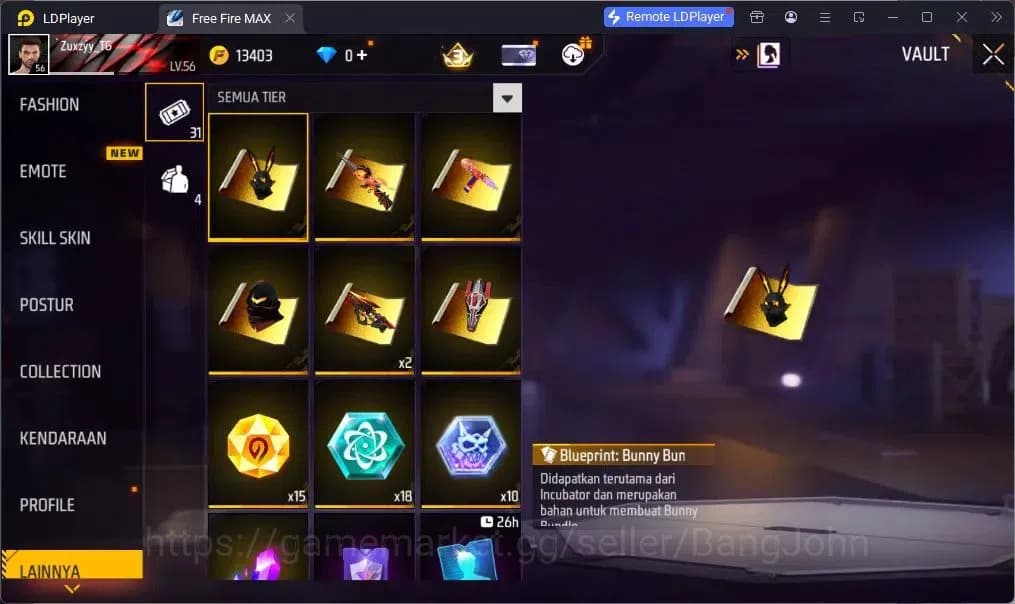 Free Fire Accounts Indonesia | EVO SCAR-Megalodon Alpha | M1887-One P image 2
