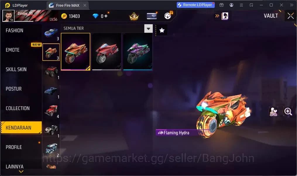Free Fire Accounts Indonesia | EVO SCAR-Megalodon Alpha | M1887-One P image 3