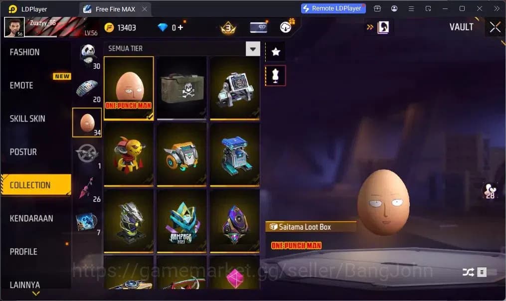 Free Fire Accounts Indonesia | EVO SCAR-Megalodon Alpha | M1887-One P image 6