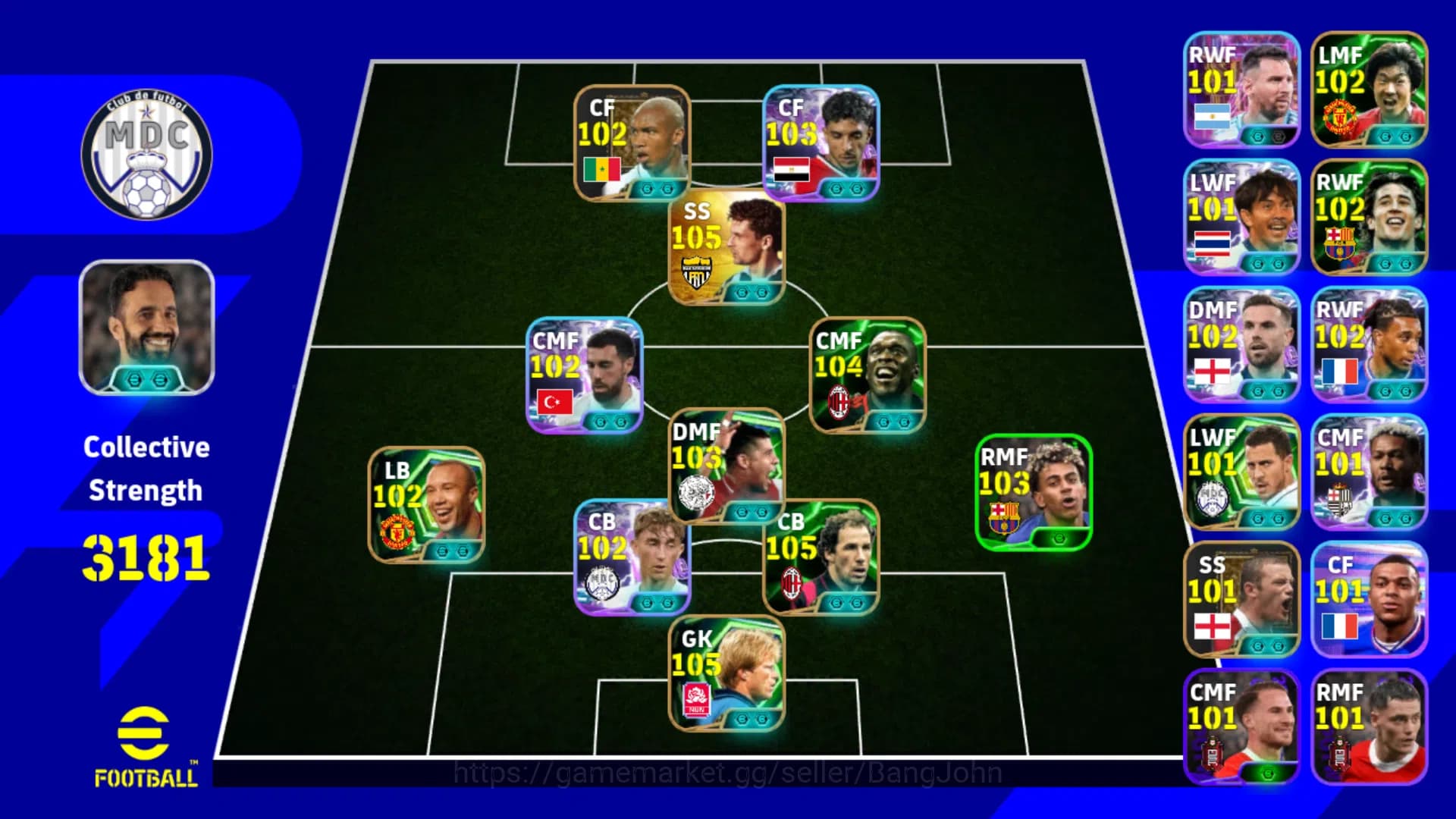 eFootball Accounts Power 3181 | Marmoush Show Time | Roberto Baggio E image 1