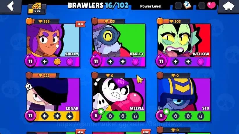 Brawl Stars Accounts 1002 Trophy|16 Brawlers 4 Max Lvl [Willow,Edgar,Sh image 3