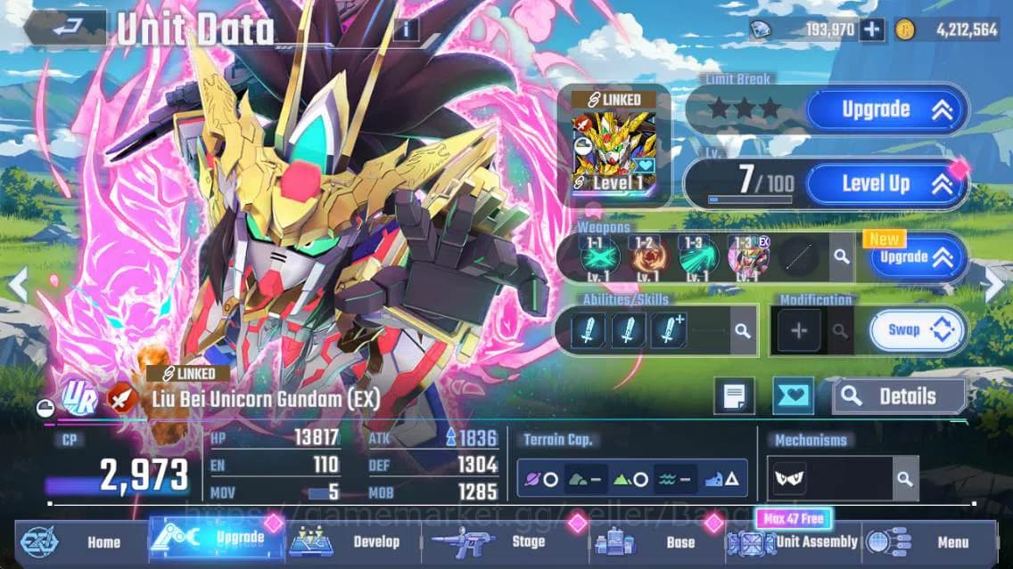 SD Gundam G Generation ETERNAL Accounts Global| rank 35, 193k DM, 4 UR unit, 3 Char, 1 Sup image 10