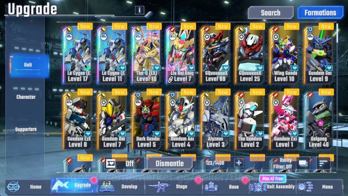 SD Gundam G Generation ETERNAL Accounts Global| rank 35, 193k DM, 4 UR unit, 3 Char, 1 Sup image 2