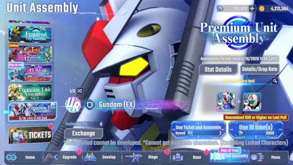 SD Gundam G Generation ETERNAL Accounts Global| rank 35, 193k DM, 4 UR unit, 3 Char, 1 Sup image 7