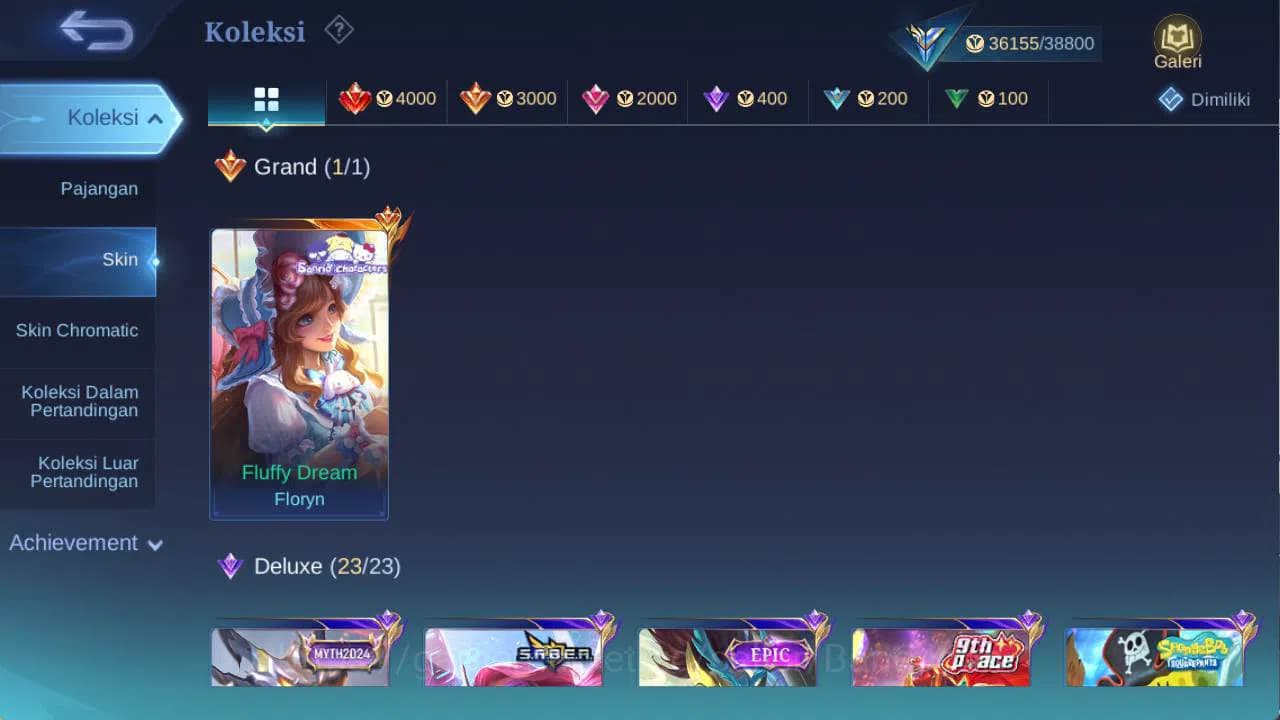 Mobile Legends: Bang Bang Accounts hero 111 skin 176 sanrio florin, saber rafaela, dr image 2