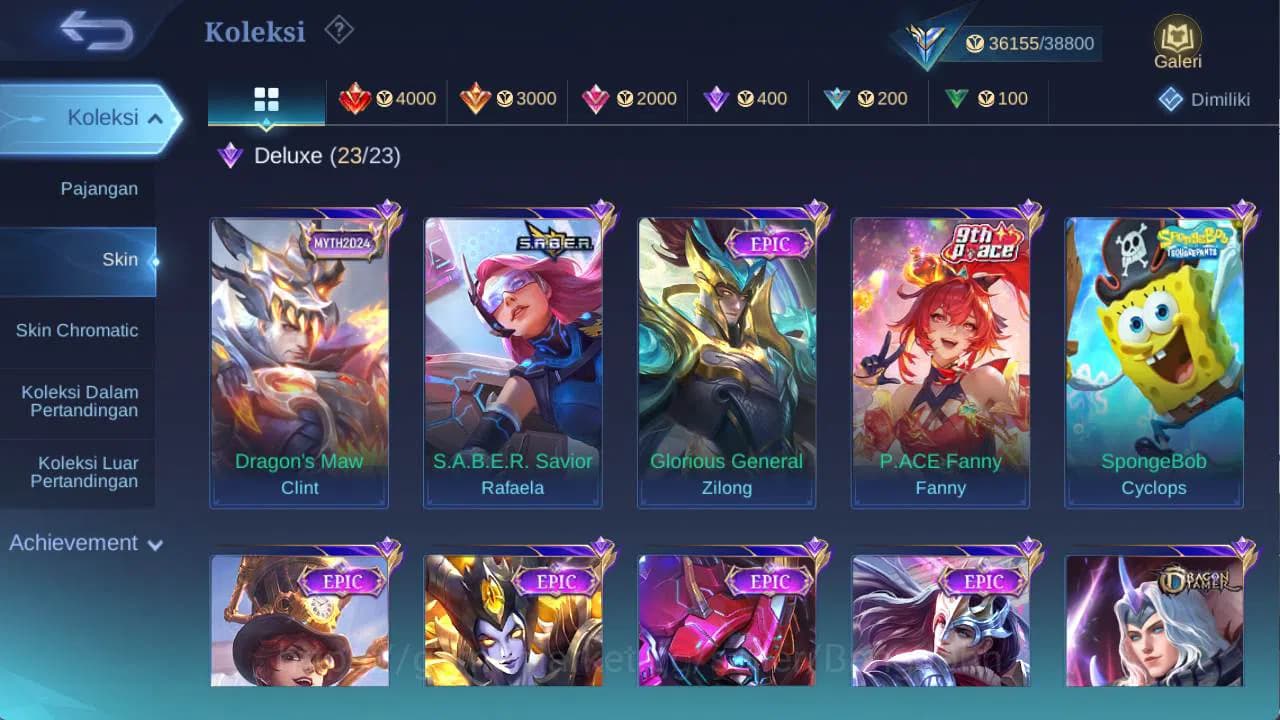 Mobile Legends: Bang Bang Accounts hero 111 skin 176 sanrio florin, saber rafaela, dr image 3