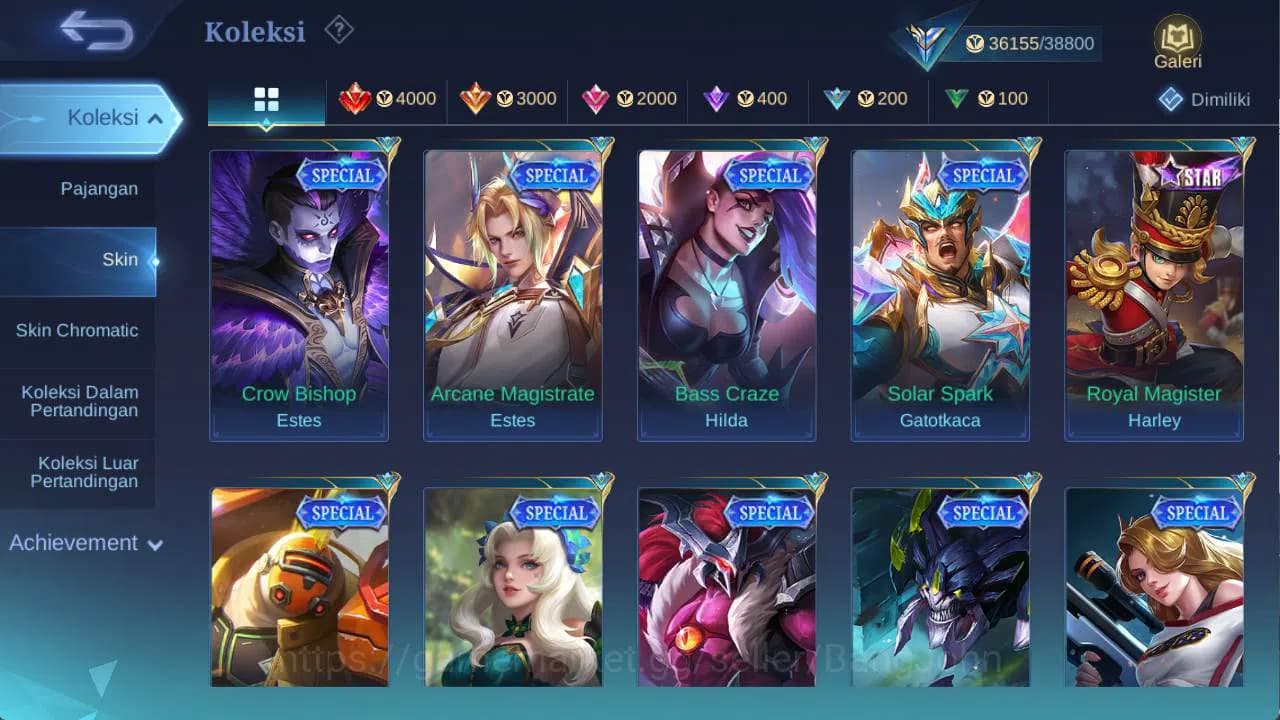 Mobile Legends: Bang Bang Accounts hero 111 skin 176 sanrio florin, saber rafaela, dr image 7