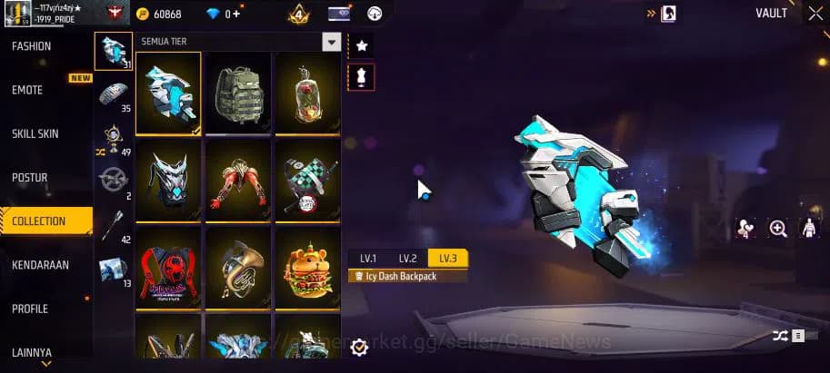 Free Fire Accounts Indonesia|M1887 Emerald Power|Scythe Firework ARC| image 6