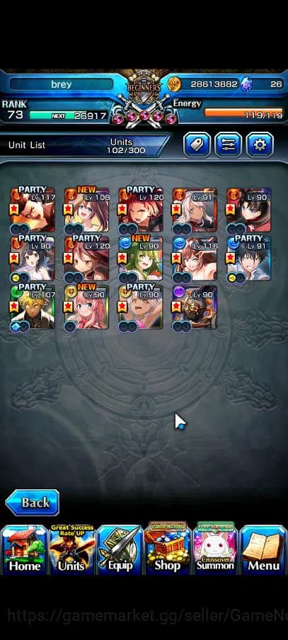Grand Summoners Accounts Global|Rank 73|14 Ascend|ToumaTW,S MiyuTW,ChloeTW, image 2